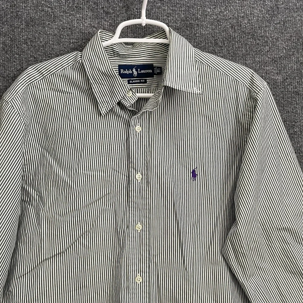 Ralph Lauren Classic Fit Dress Shirt Men's Sz 16.5  32/33 Green Long Sleeve